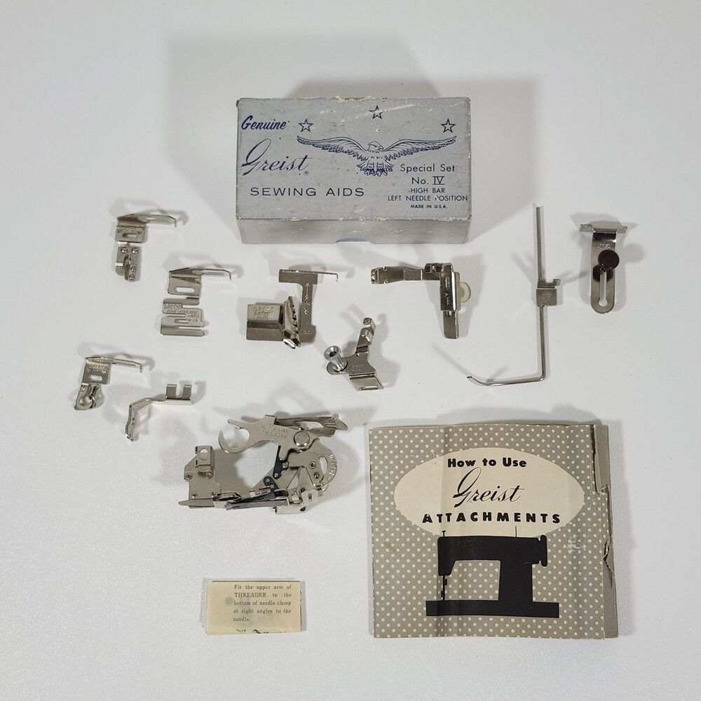 Greist Sewing Aids Special Set No IV Nine Left Needle Position Kit Vintage 1950s